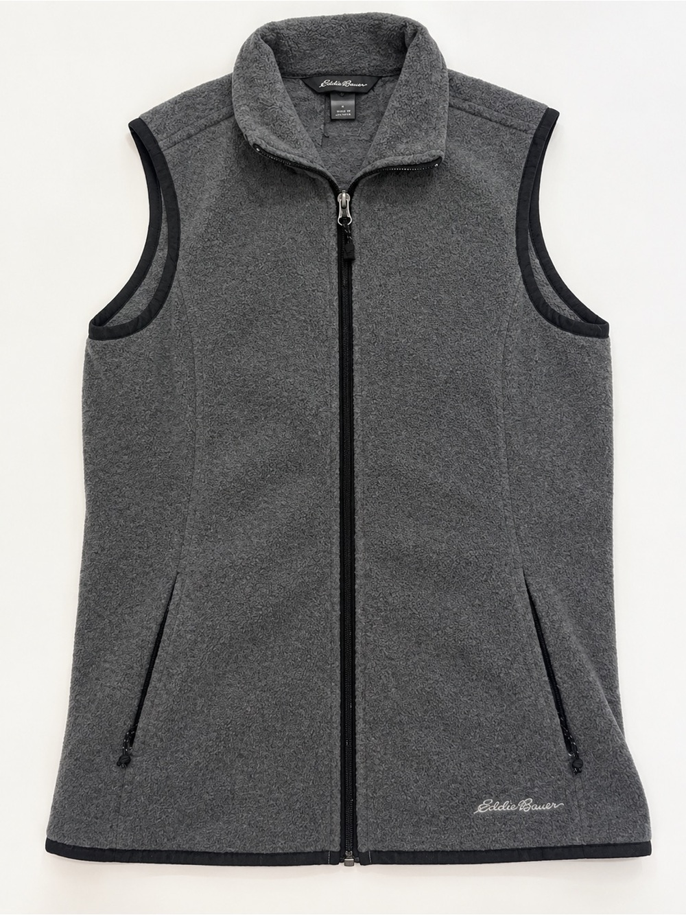 Eddie Bauer Women's Charcoal Gray Zip Fleece Vest